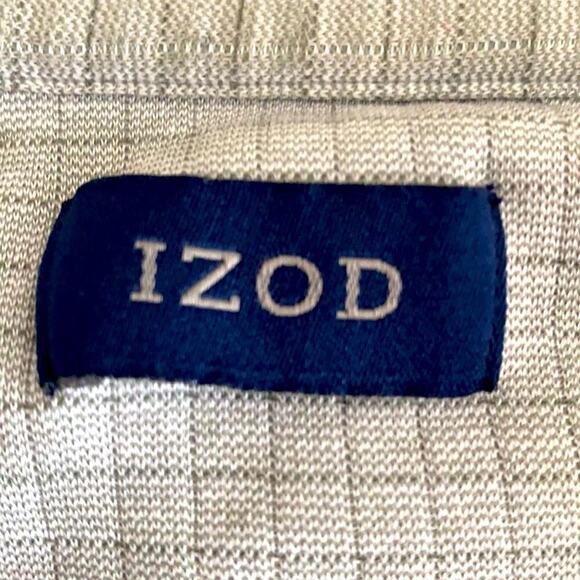 Izod M Gray Striped Polo - Picture 2 of 10